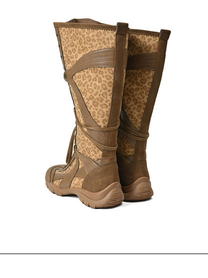 NORTH NODE Spliced Print Patchwork Pointed Toe Women&