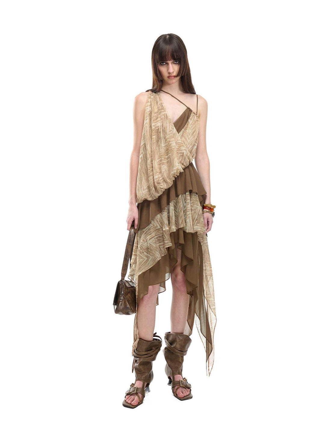 NORTH NODE Spliced Printed Asymmetrical Women&