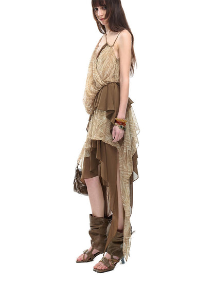 NORTH NODE Spliced Printed Asymmetrical Women&