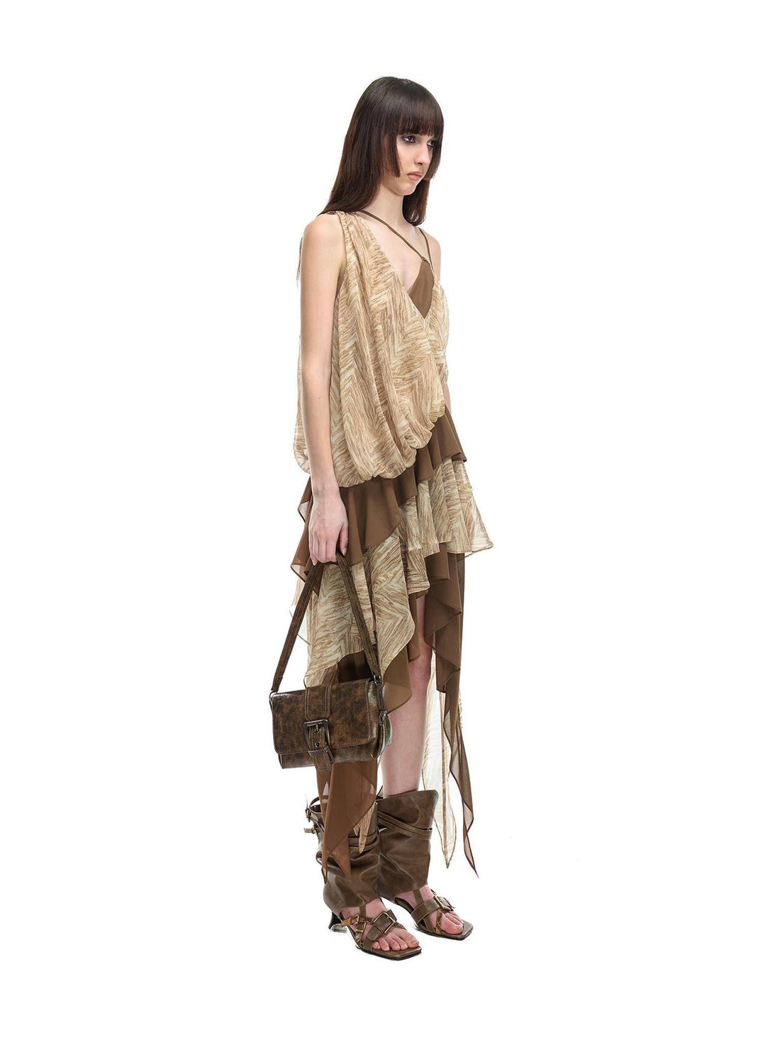 NORTH NODE Spliced Printed Asymmetrical Women&