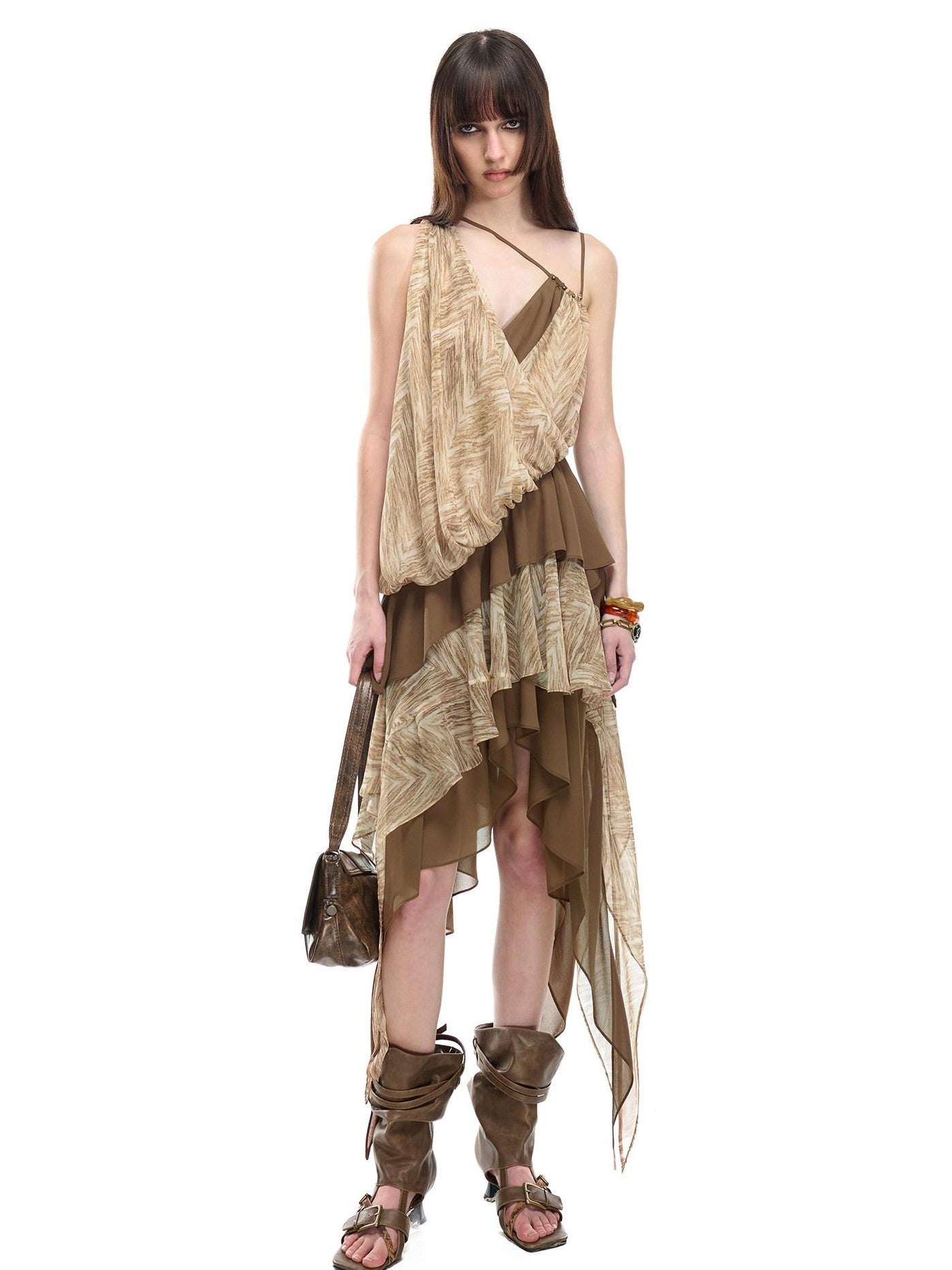 NORTH NODE Spliced Printed Asymmetrical Women&