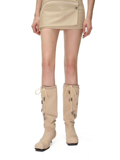 NORTH NODE Spliced Pu A Line Bodycon Women&