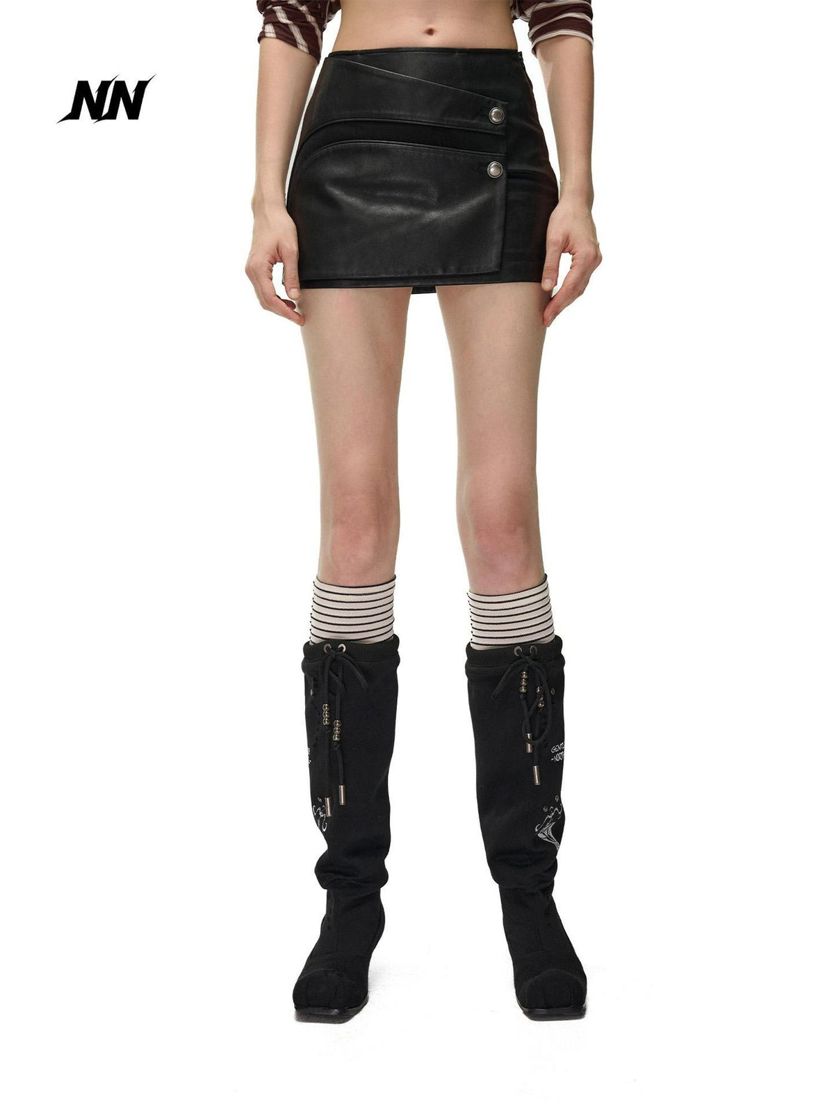 NORTH NODE Spliced Pu A Line Bodycon Women&