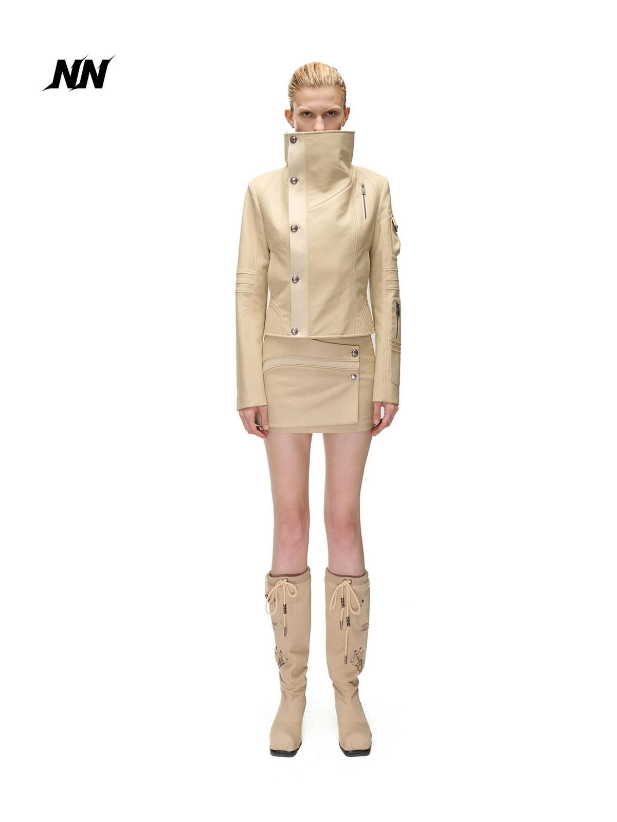 NORTH NODE Spliced Pu A Line Bodycon Women&