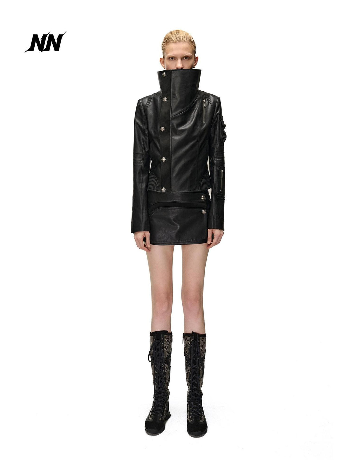 NORTH NODE Spliced Pu A Line Bodycon Women&