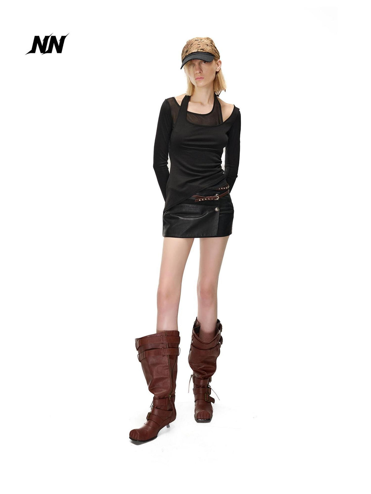 NORTH NODE Spliced Pu A Line Bodycon Women&