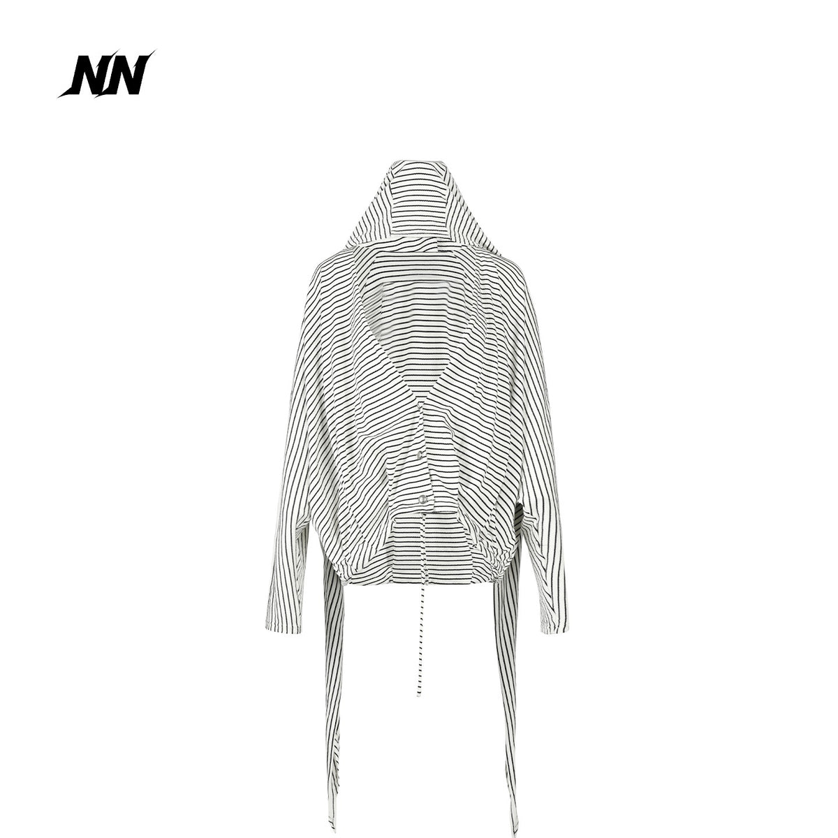 NORTH_NODE_Striped_Detachable_Hood_Batwing_Sleeve_Women&