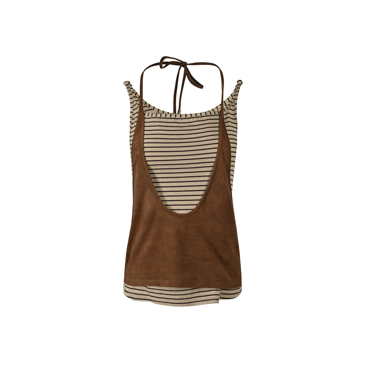 NORTH_NODE_Striped_Faux_Layered_Halter_Neck_Patchwork_Women&
