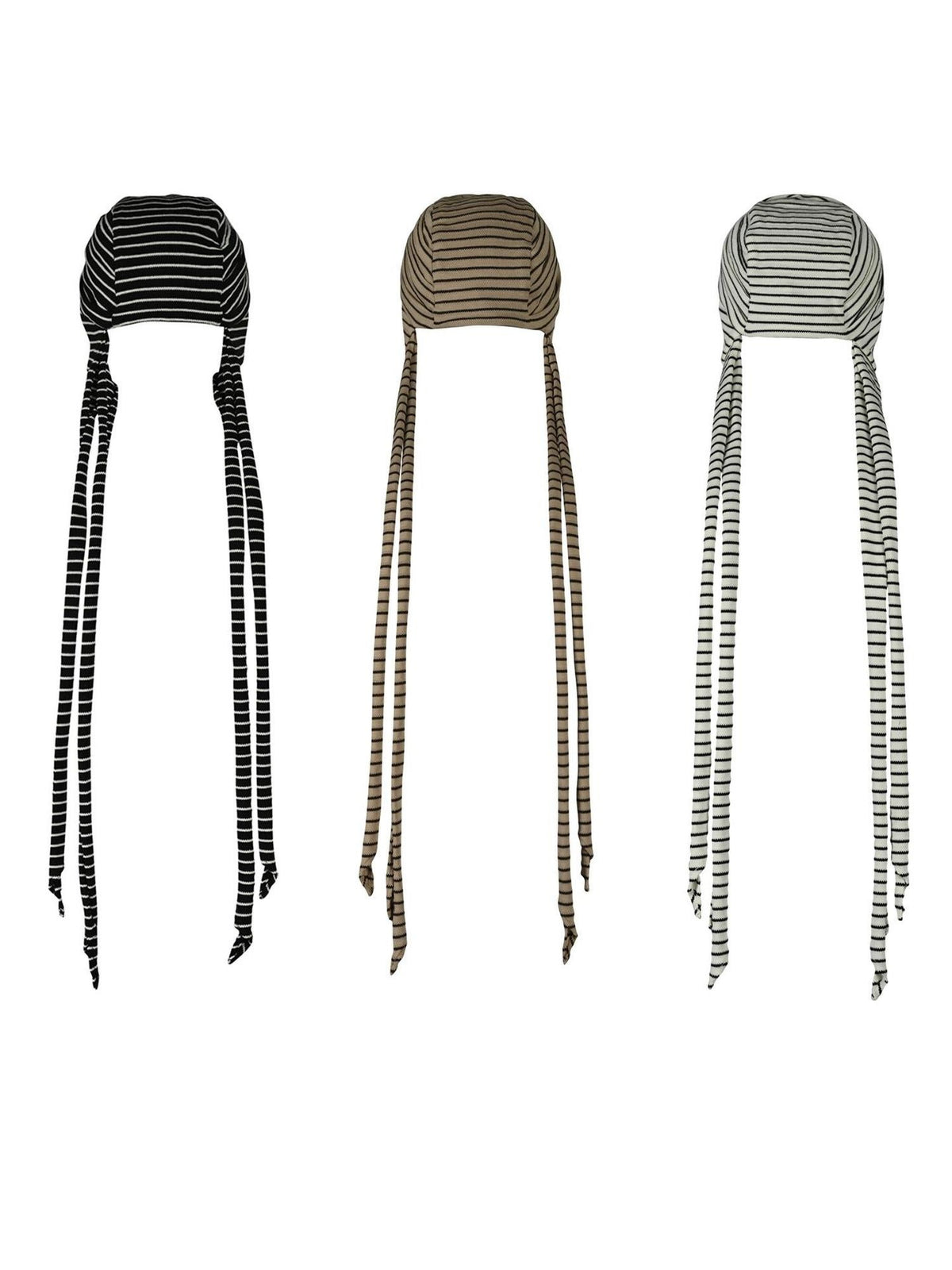NORTH NODE Striped Knit Foldable Round Dome Women&