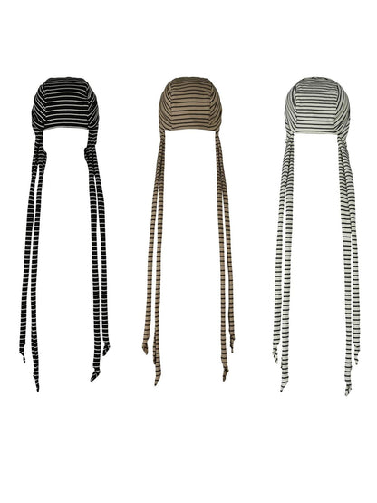 NORTH NODE Striped Knit Foldable Round Dome Women&