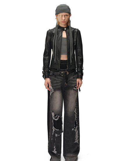 NORTH NODE Striped Knit Foldable Round Dome Women&