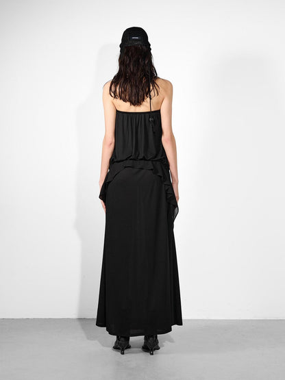 NORTH NODE Studded Spliced Ruffle Cinched Bustier Women&