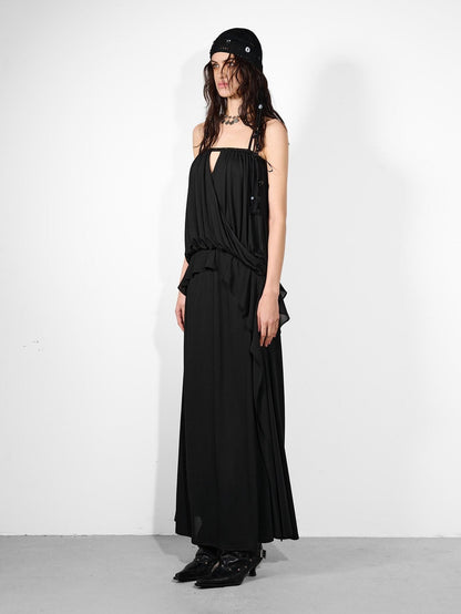 NORTH NODE Studded Spliced Ruffle Cinched Bustier Women&