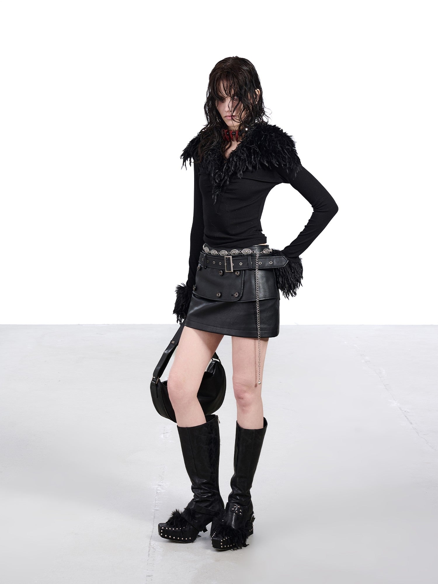 NORTH NODE Textured Layered Handcrafted Button Women&