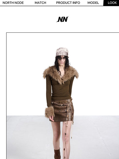NORTH NODE Textured Layered Handcrafted Button Women&