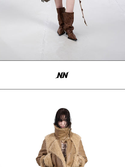 NORTH NODE Textured Layered Handcrafted Button Women&