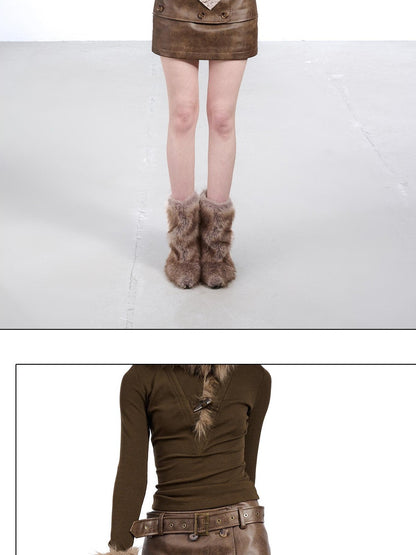 NORTH NODE Textured Layered Handcrafted Button Women&