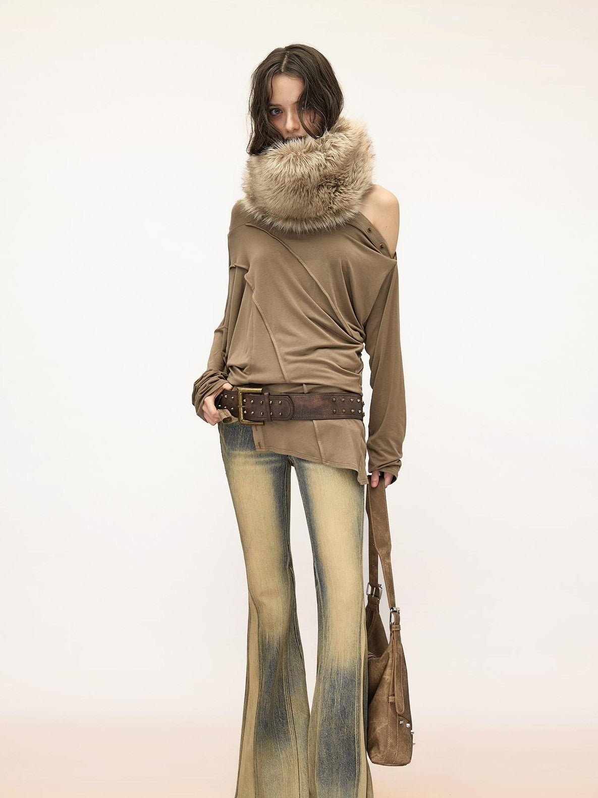 NORTH NODE Thick Faux Fur Solid Color Versatile Women&