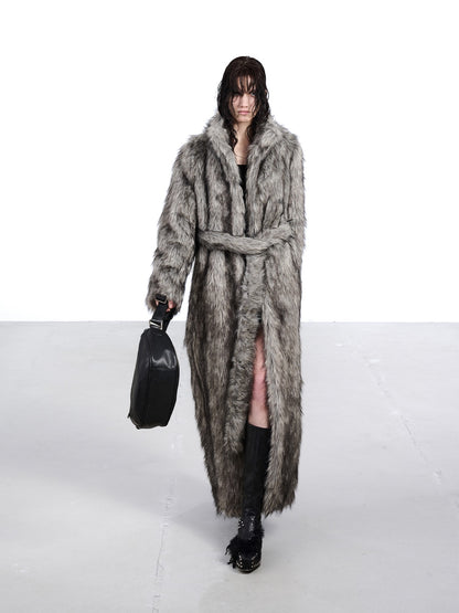 NORTH NODE Thick Faux Fur Stand Collar Oversized Pajama Style Women&