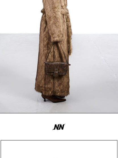 NORTH NODE Thick Faux Fur Stand Collar Oversized Pajama Style Women&