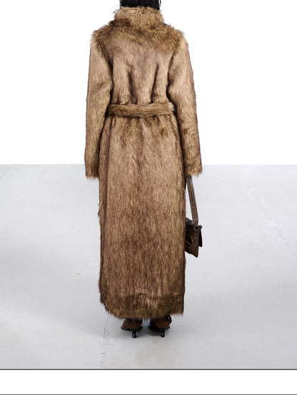 NORTH NODE Thick Faux Fur Stand Collar Oversized Pajama Style Women&