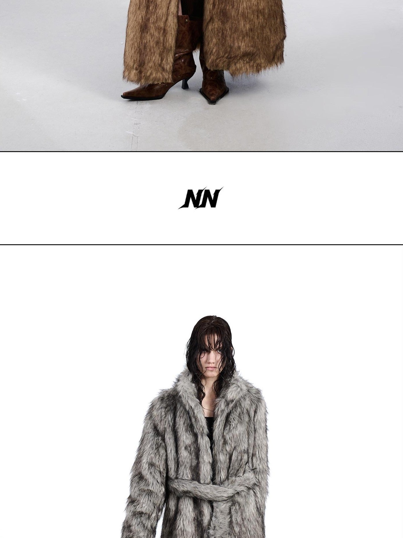 NORTH NODE Thick Faux Fur Stand Collar Oversized Pajama Style Women&