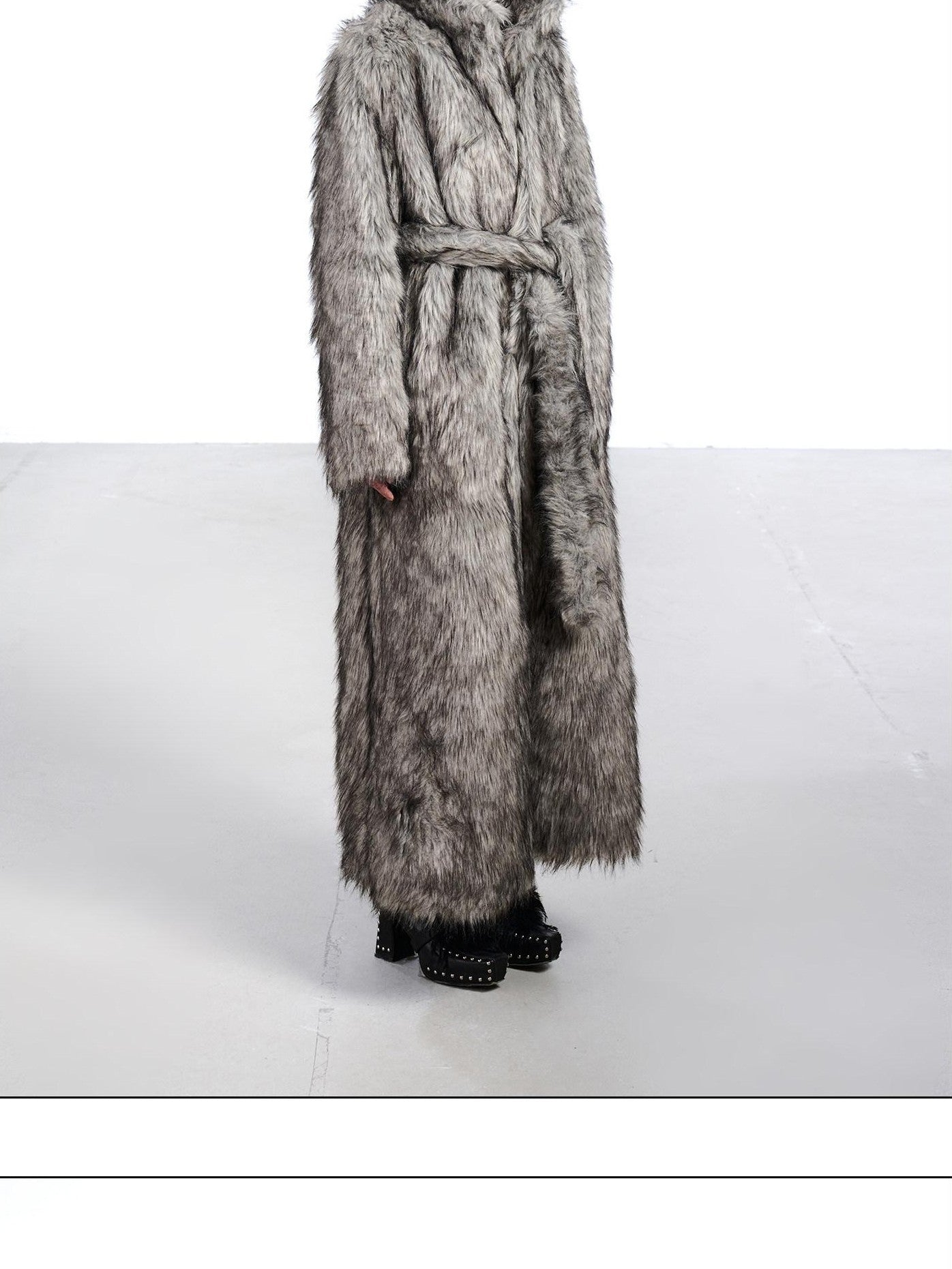 NORTH NODE Thick Faux Fur Stand Collar Oversized Pajama Style Women&