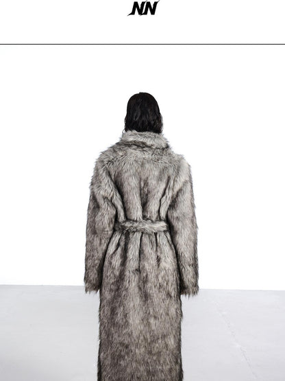NORTH NODE Thick Faux Fur Stand Collar Oversized Pajama Style Women&