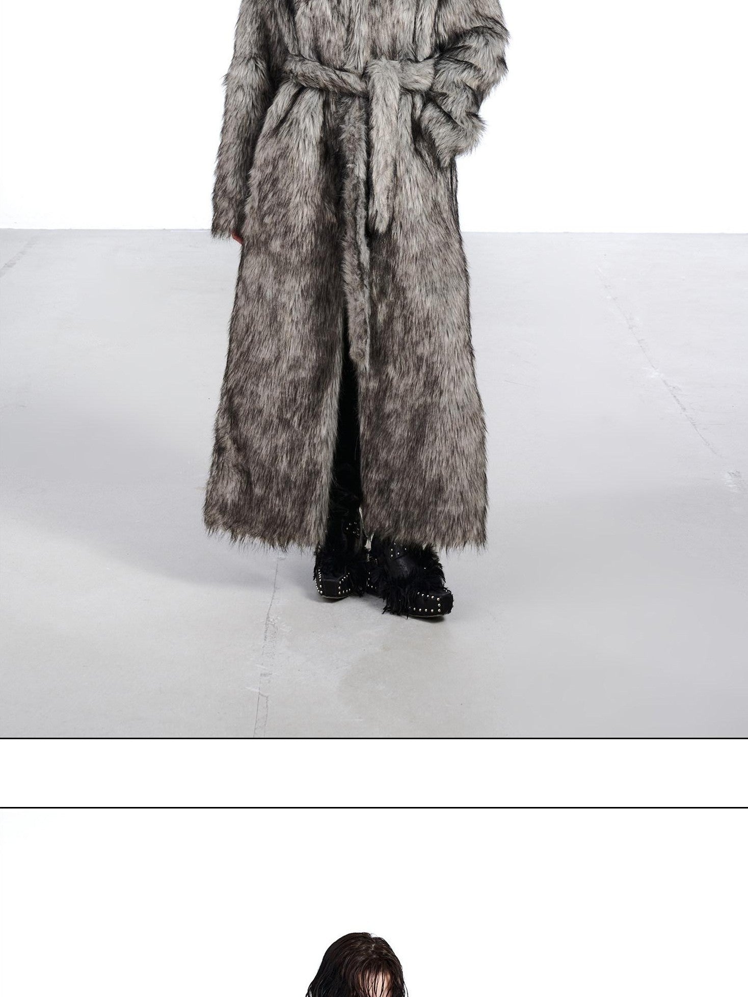 NORTH NODE Thick Faux Fur Stand Collar Oversized Pajama Style Women&