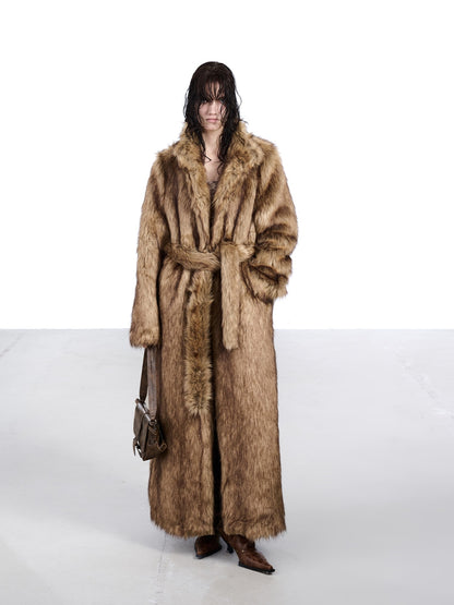 NORTH NODE Thick Faux Fur Stand Collar Oversized Pajama Style Women&