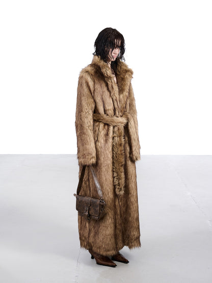 NORTH NODE Thick Faux Fur Stand Collar Oversized Pajama Style Women&