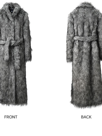 NORTH NODE Thick Faux Fur Stand Collar Oversized Pajama Style Women&