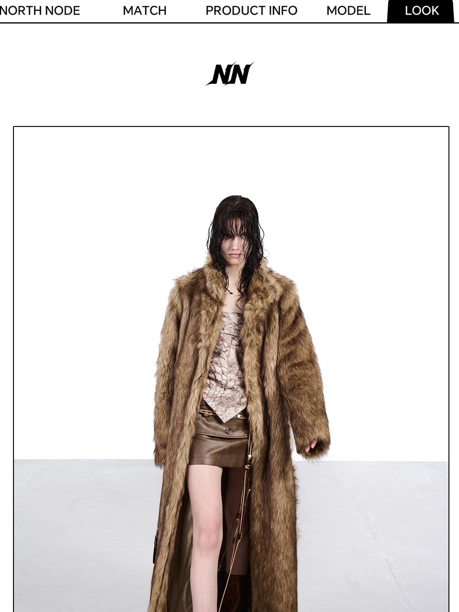 NORTH NODE Thick Faux Fur Stand Collar Oversized Pajama Style Women&
