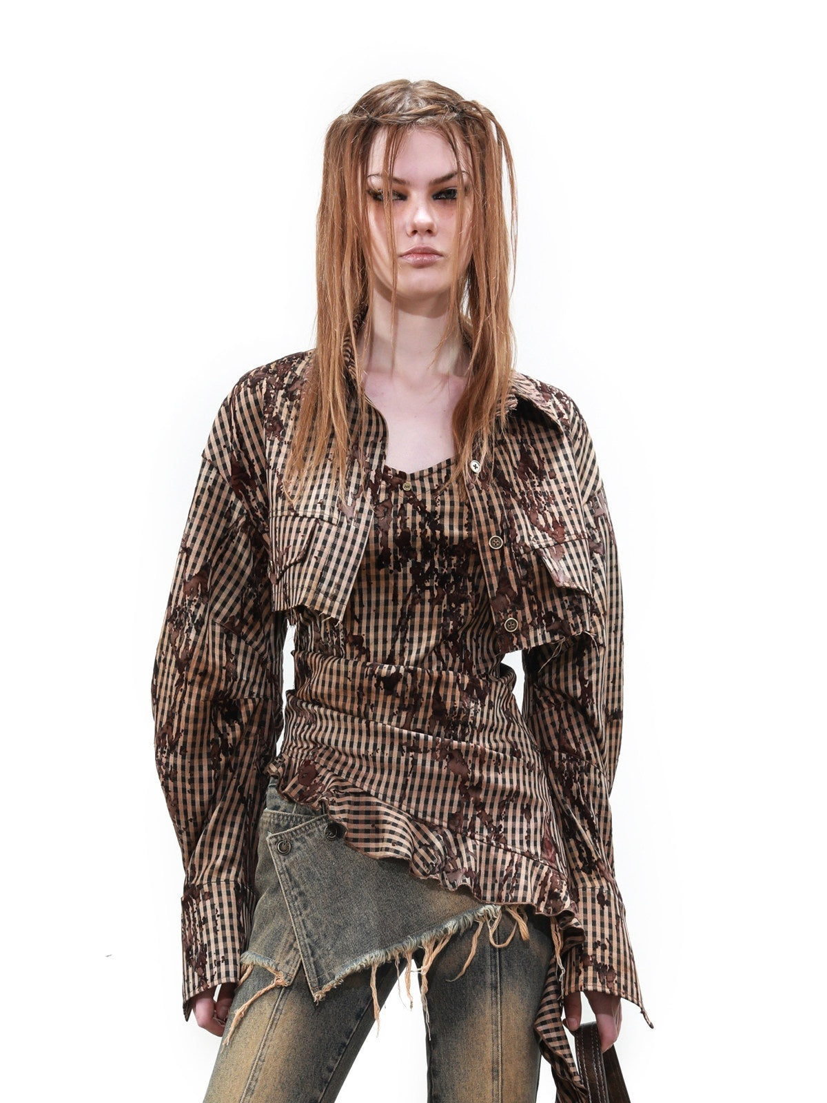 NORTH_NODE_Topographic_Landform_Textured_Plaid_Overshirt_Check_Women&