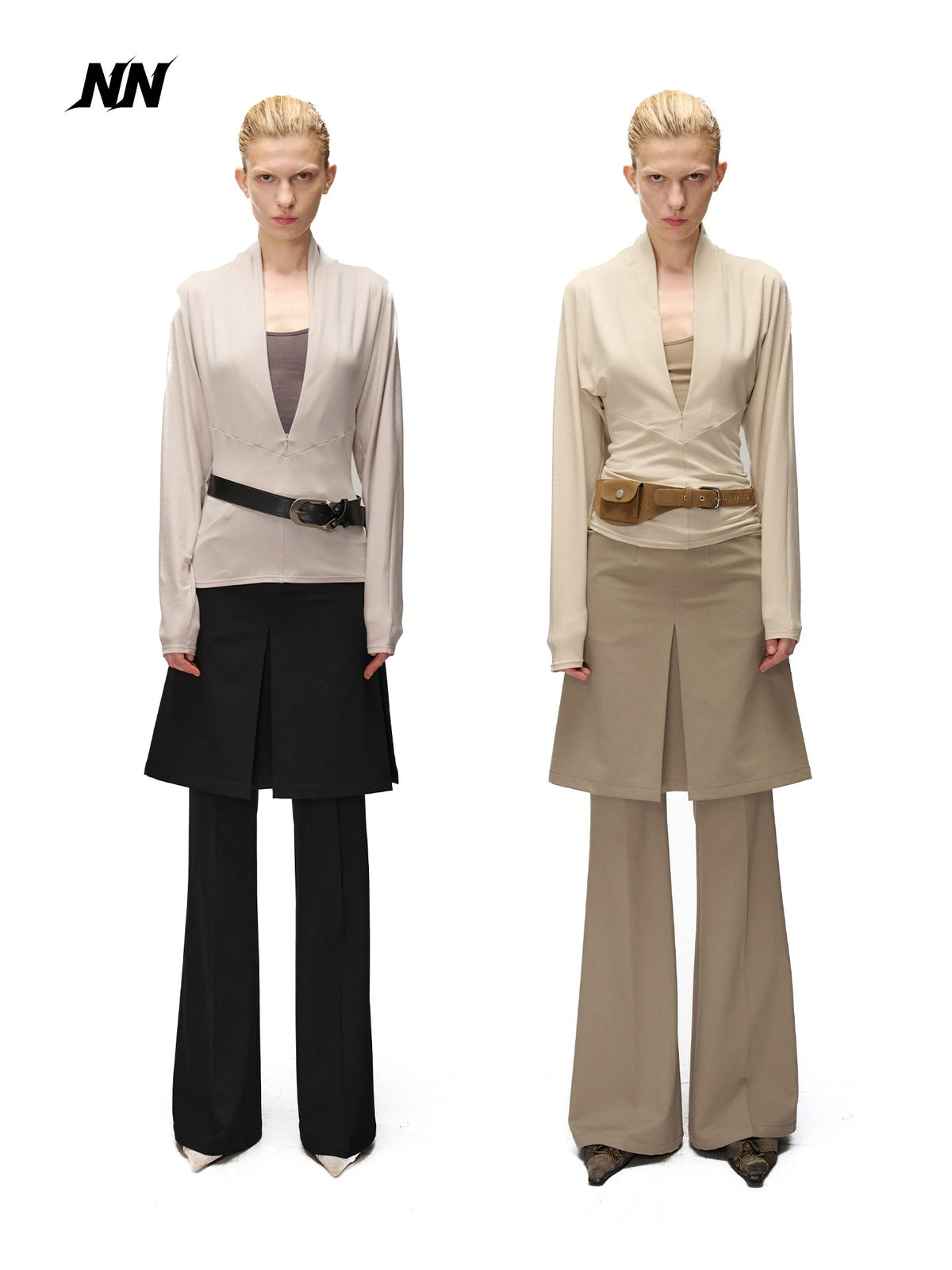 NORTH_NODE_Two_Piece_Zip_Up_Slim_Fit_Long_Sleeve_V-neck_Women&