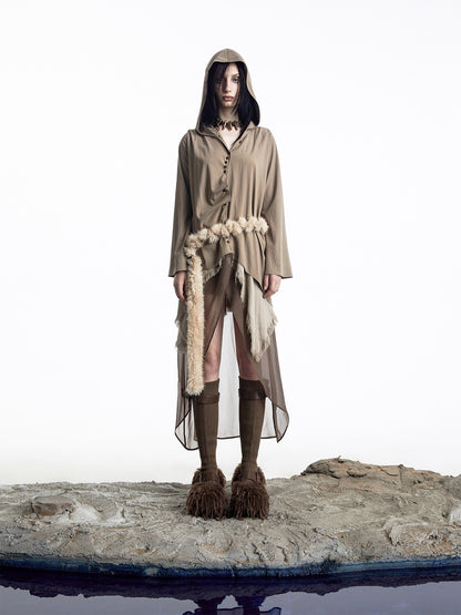 NORTH NODE Urban Nomad Patchwork Hooded Women&