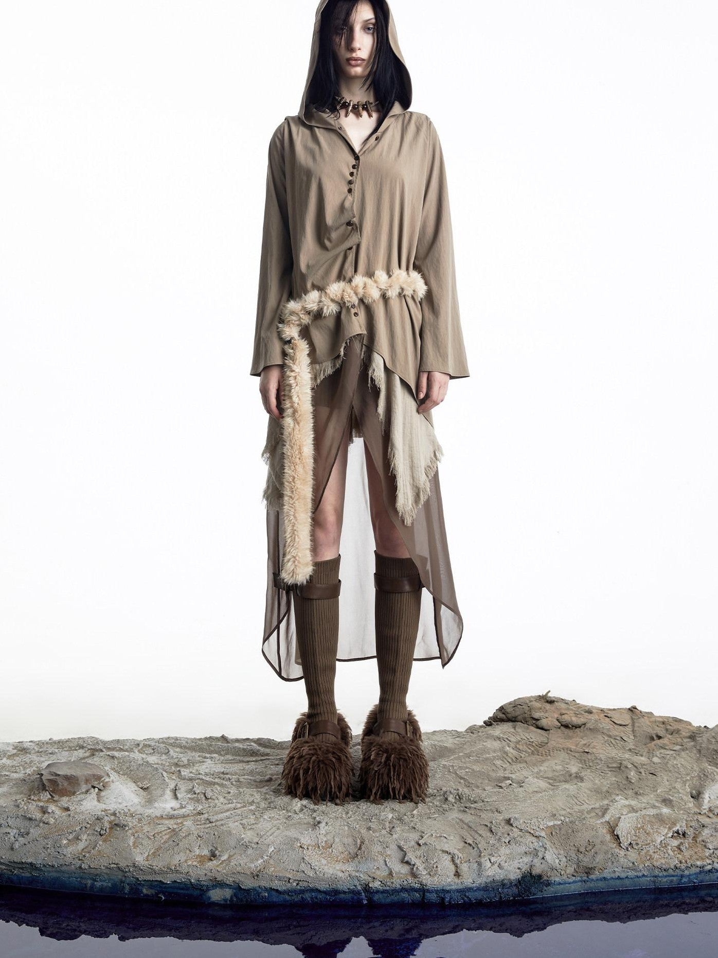 NORTH NODE Urban Nomad Patchwork Hooded Women&