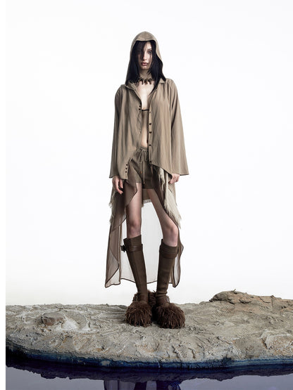NORTH NODE Urban Nomad Patchwork Hooded Women&