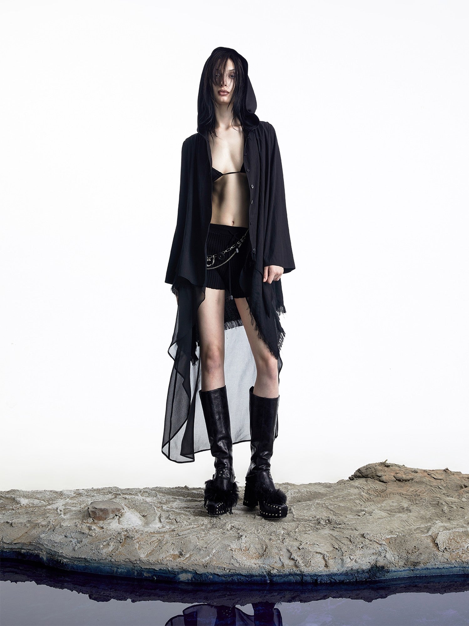 NORTH NODE Urban Nomad Patchwork Hooded Women&
