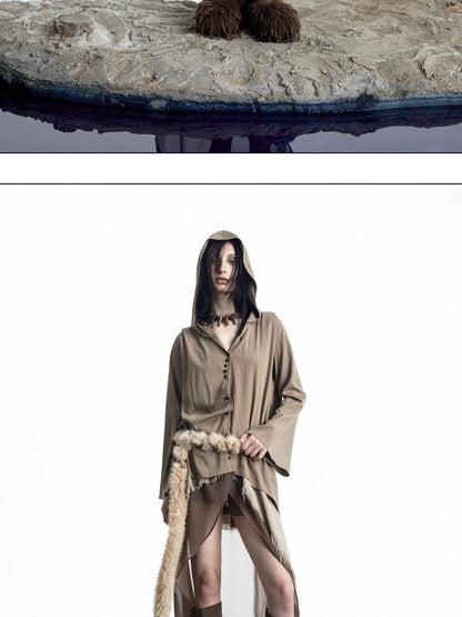 NORTH NODE Urban Nomad Patchwork Hooded Women&