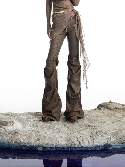 NORTH NODE Urban Nomad Pleated Slim Micro Flare Women&