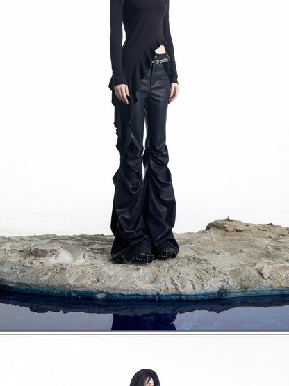 NORTH NODE Urban Nomad Pleated Slim Micro Flare Women&