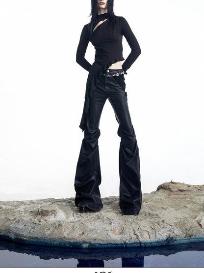 NORTH NODE Urban Nomad Pleated Slim Micro Flare Women&