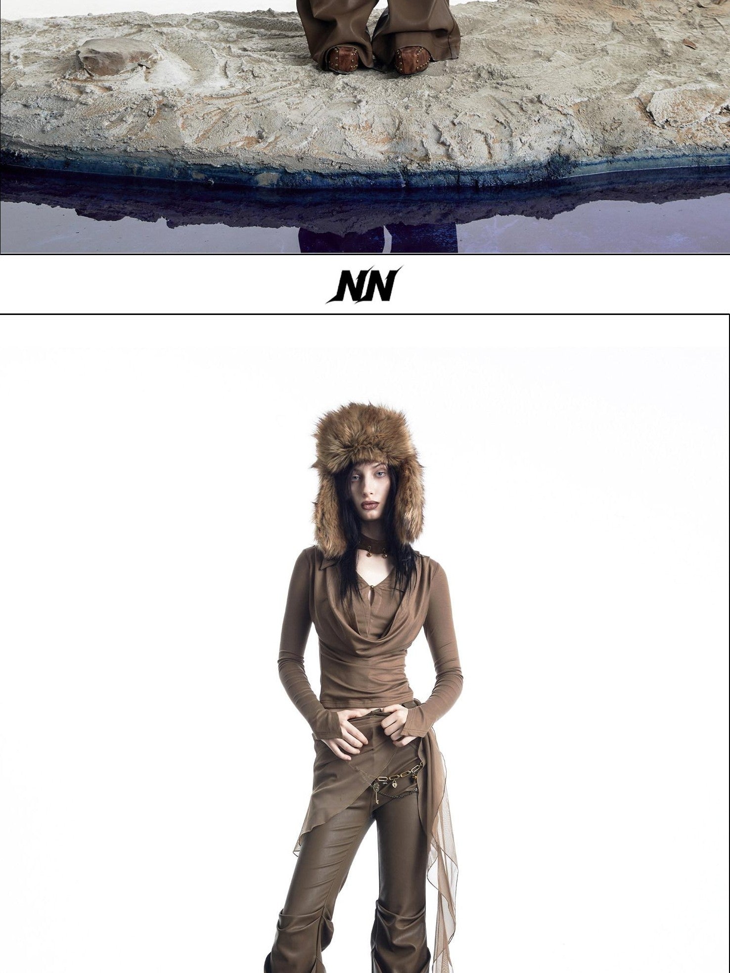 NORTH NODE Urban Nomad Pleated Slim Micro Flare Women&