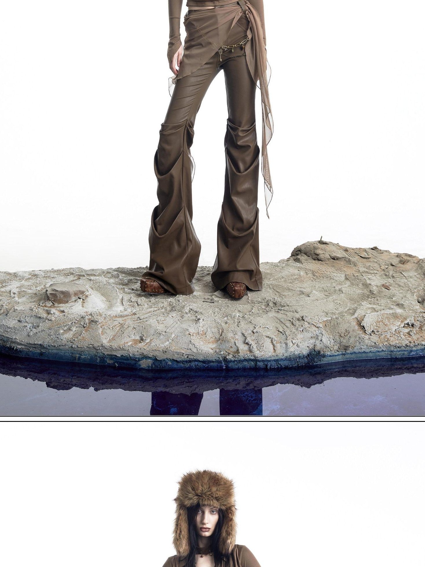 NORTH NODE Urban Nomad Pleated Slim Micro Flare Women&