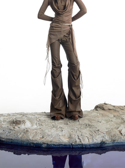 NORTH NODE Urban Nomad Pleated Slim Micro Flare Women&