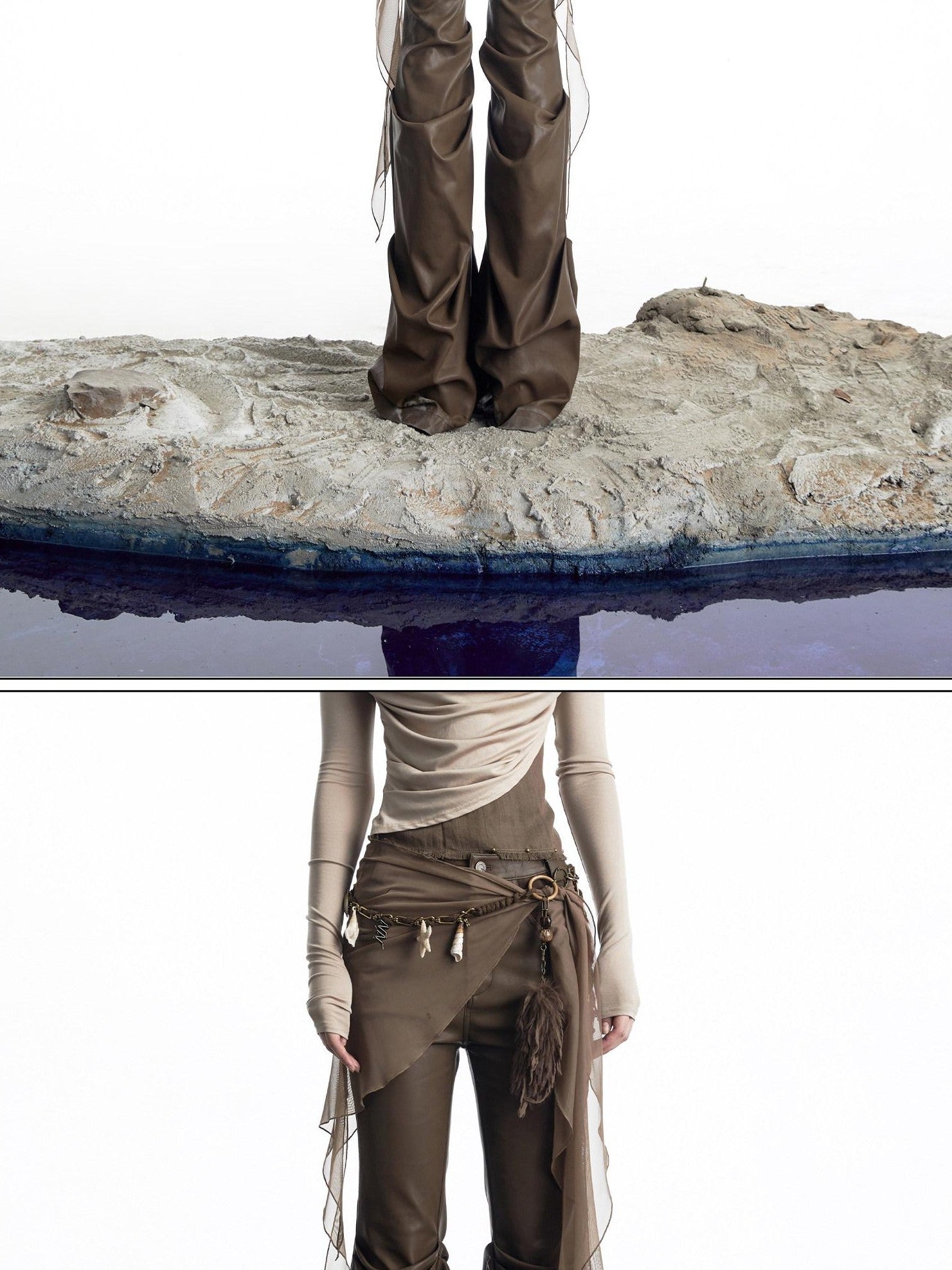NORTH NODE Urban Nomad Pleated Slim Micro Flare Women&