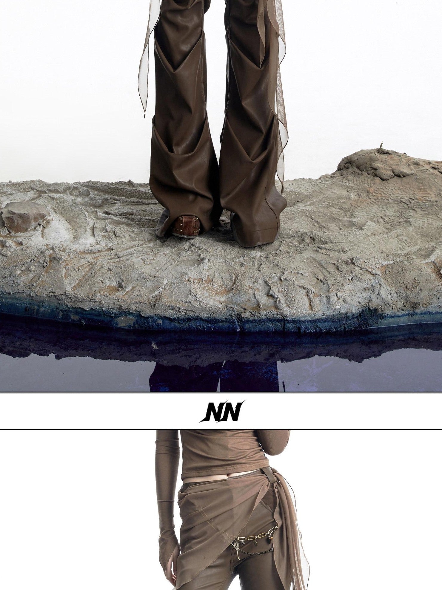 NORTH NODE Urban Nomad Pleated Slim Micro Flare Women&