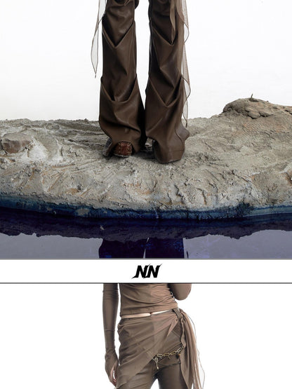 NORTH NODE Urban Nomad Pleated Slim Micro Flare Women&