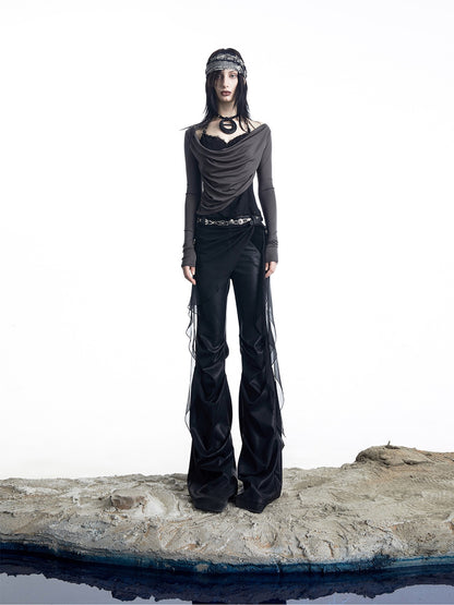 NORTH NODE Urban Nomad Pleated Slim Micro Flare Women&